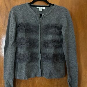 P L Y CASHMERE Sweater with real fur Accents